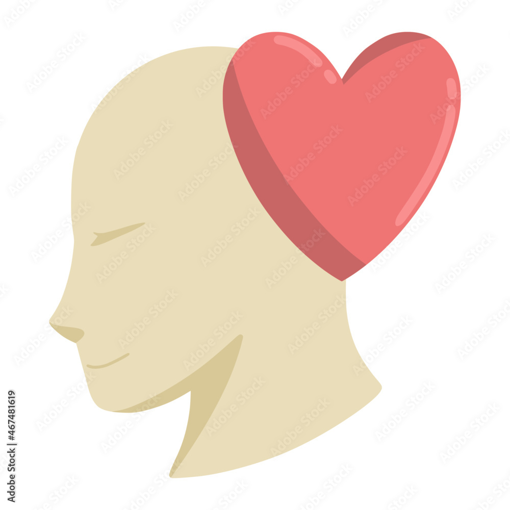 patient feel love for mental health color illustration