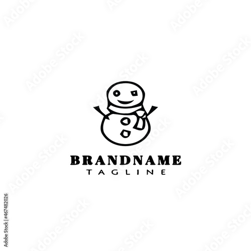 snowman logo icon design template vector cute