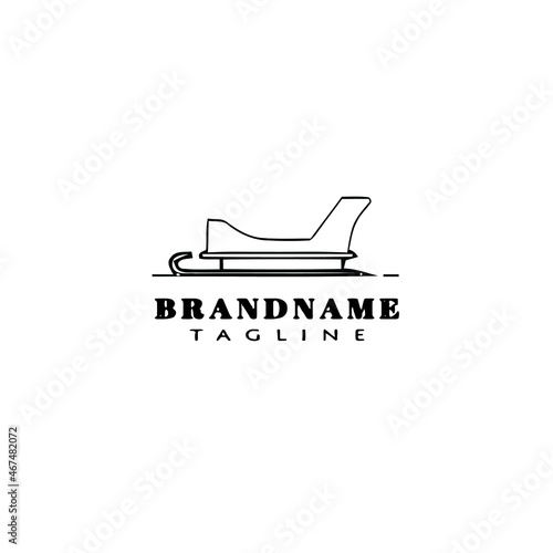 toboggan logo cartoon icon design template black isolated vector illustration