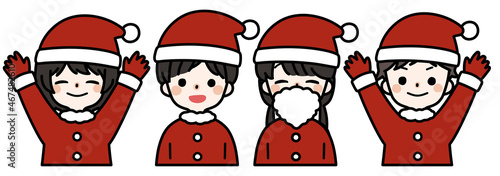 人物イラストセット_子供_サンタクロース