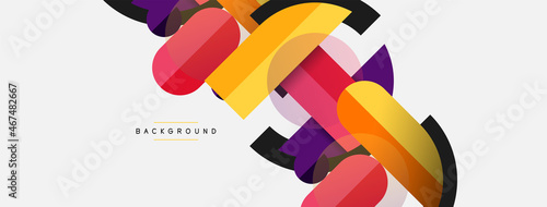 Round geometric shapes lines and circles. Vector template for wallpaper banner background or landing page