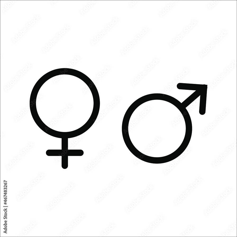 Male and female symbol set . icon vector illustration on white background Male and female symbol set . icon vector illustration on white background