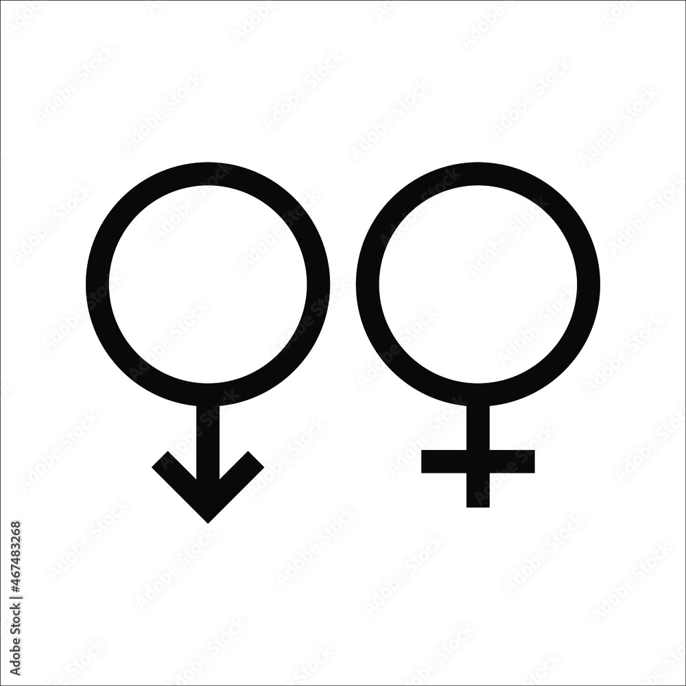 Male and female symbol set . icon vector illustration on white background Male and female symbol set . icon vector illustration on white background