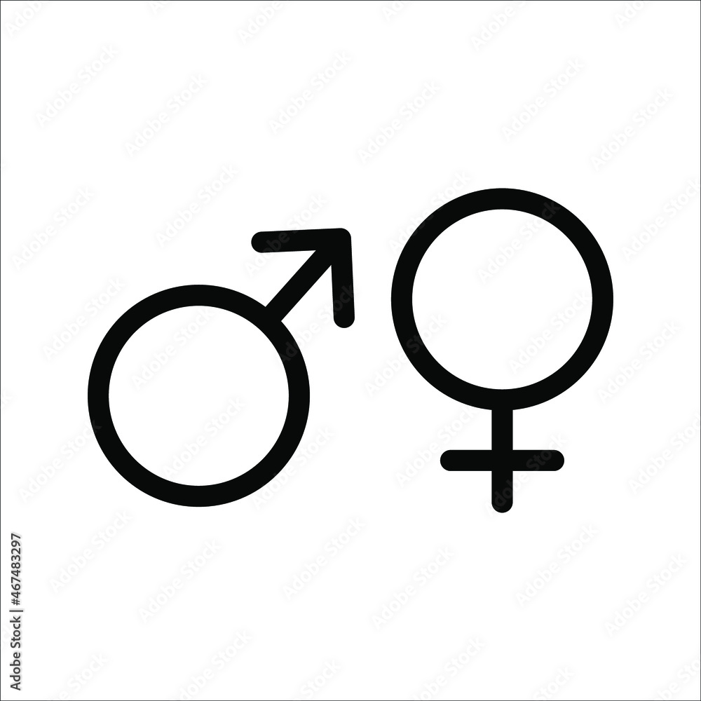 Male and female symbol set . icon vector illustration on white background Male and female symbol set . icon vector illustration on white background