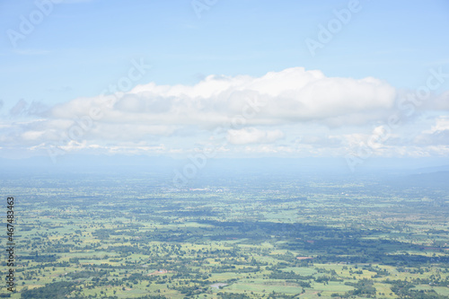 view from mountain peak  sky and clouds