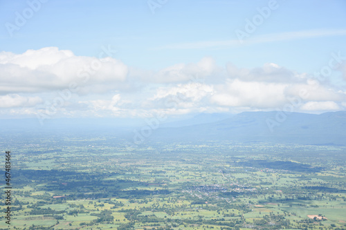 view from mountain peak, sky and clouds © Aphisith