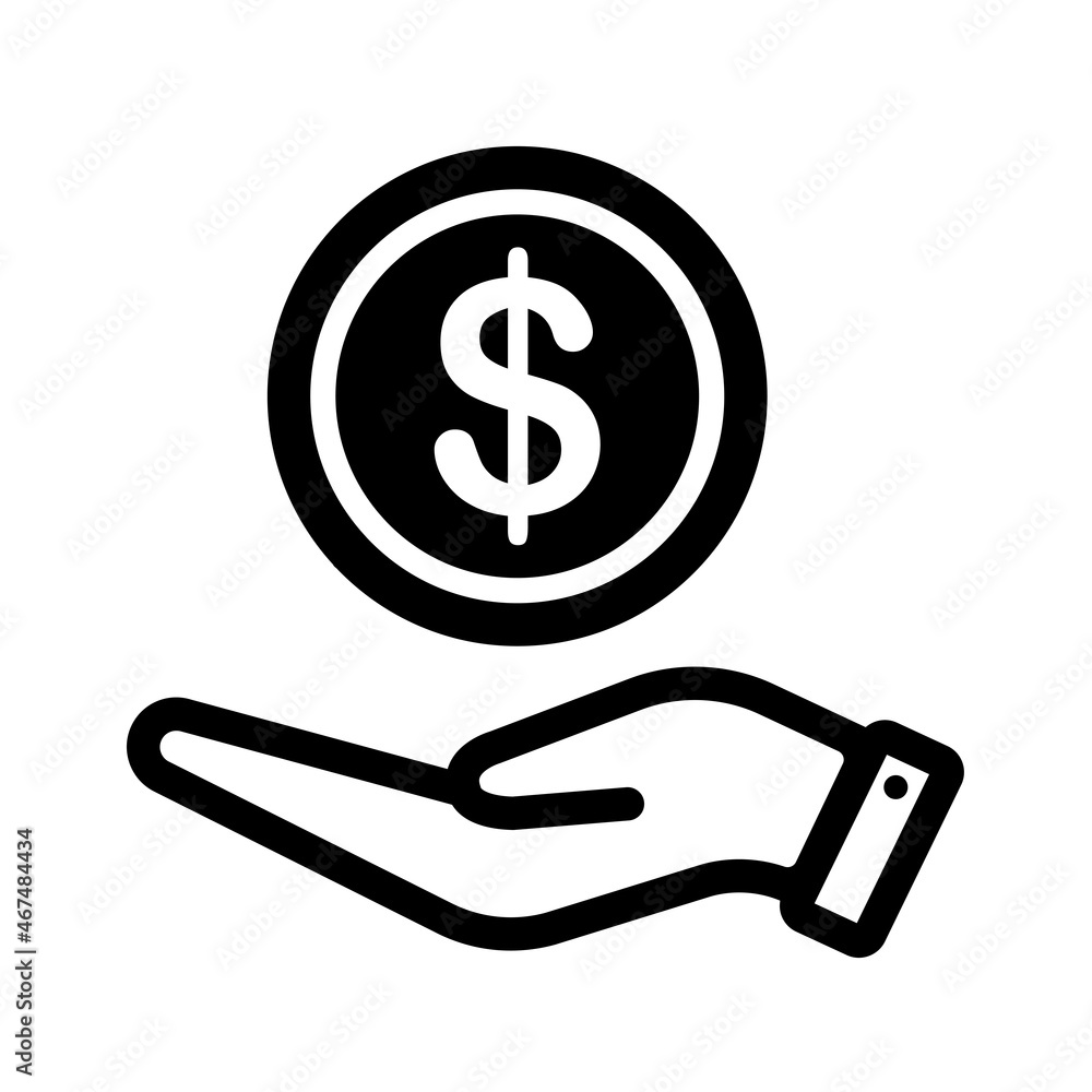 Money on hand ( dollar mark ) vector icon illustration Money on hand ( dollar mark ) vector icon illustration