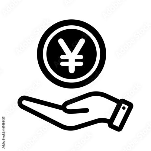 Money on hand ( dollar mark ) vector icon illustration