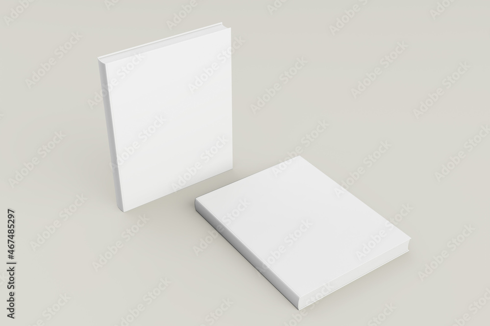 Realistic 3D mockup blank white book hardcover Realistic 3D mockup blank white book hardcover