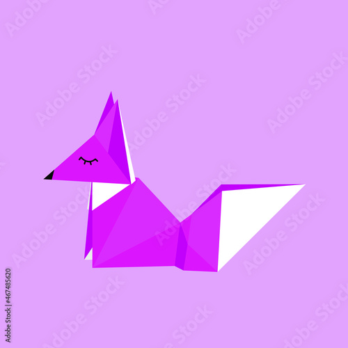 purple fox design with polygon shape