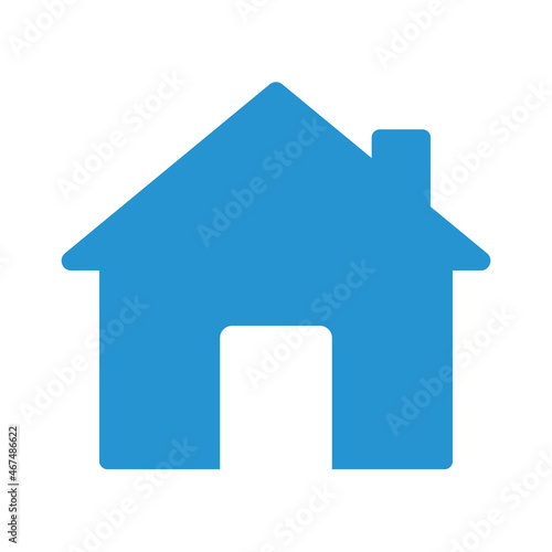 Blue Home icon simple symbol house vector design