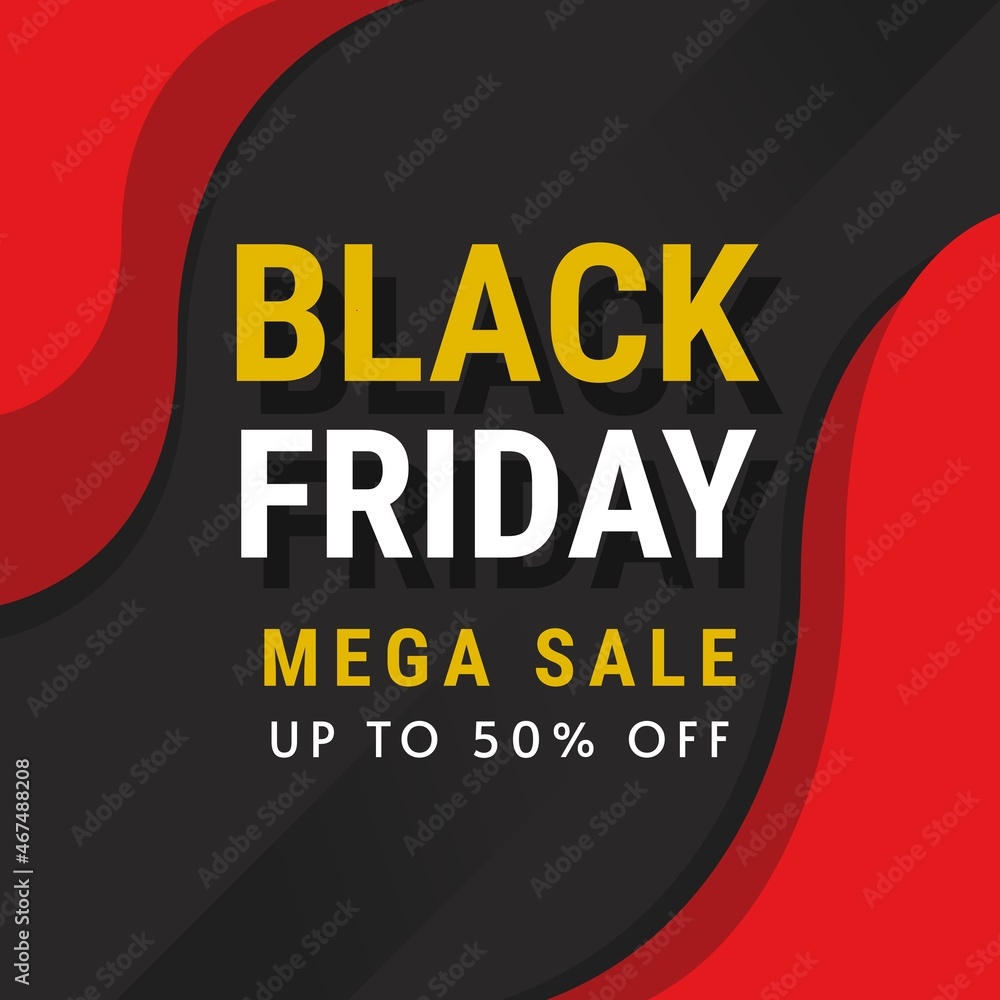 Fototapeta premium Abstract Black Friday square sale banner