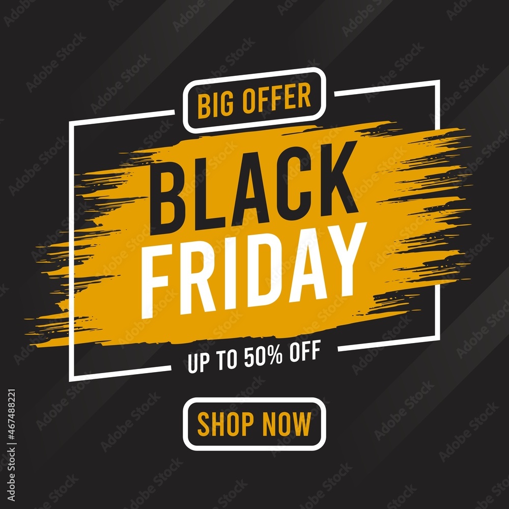 Fototapeta premium Abstract Black Friday square sale banner