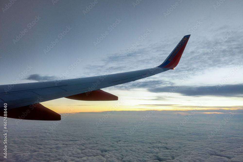 Views out an airplane window on the way to New York City. Views out an airplane window on the way to New York City.