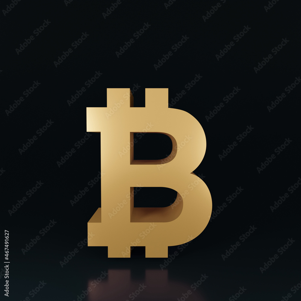 3D BTC - Bitcoin Crypto currency isolated on black background. Cute Blockchain Cryptocurrency Concept, 3d rendering. 3D BTC - Bitcoin Crypto currency isolated on black background. Cute Blockchain Cryptocurrency Concept, 3d rendering.