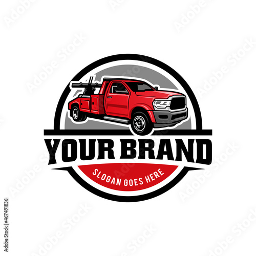 tow truck - towing truck - service truck logo isolated vector