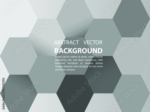 abstract background geometric hexagon gradation of ash color 3d triangle shape, for posters, banners, and others, vector design copy space area eps 10