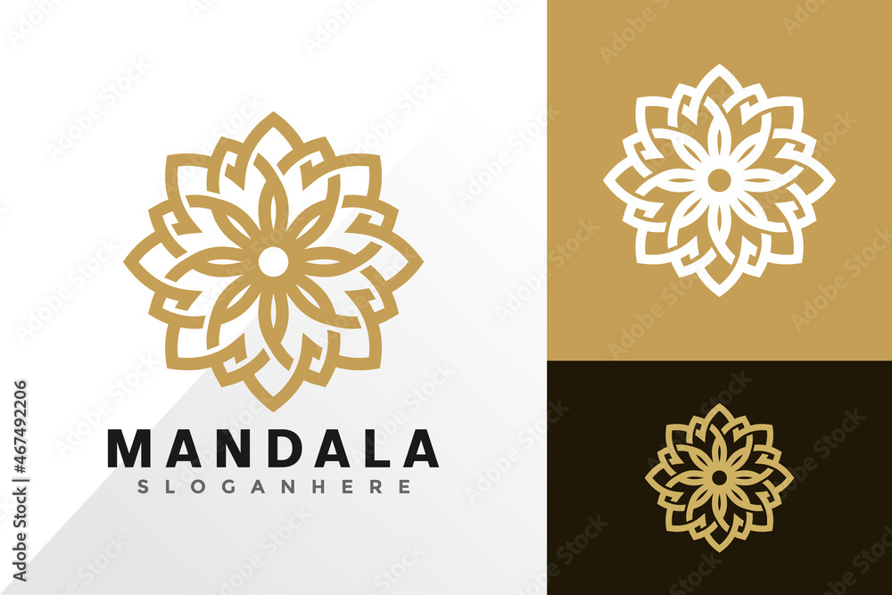 Fototapeta premium Flower mandala logo vector design. Abstract emblem, designs concept, logos, logotype element for template