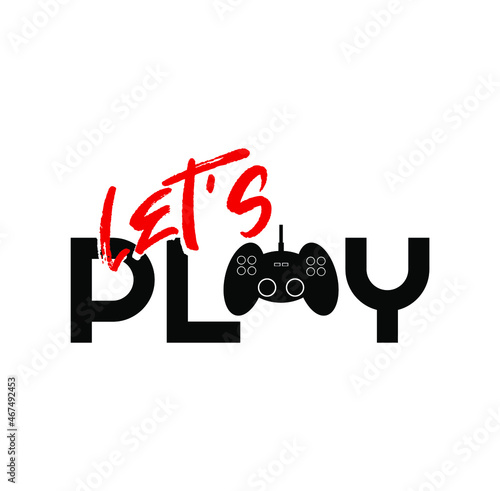 let's play sign on white background