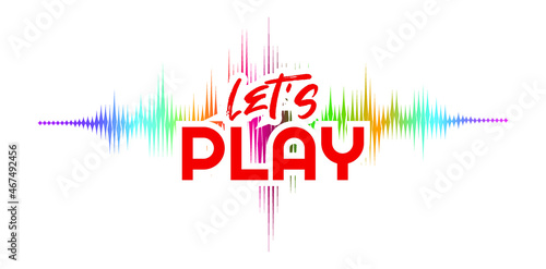 let's play sign on white background