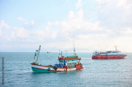 Fishing ship in Siam sea, Thailand.