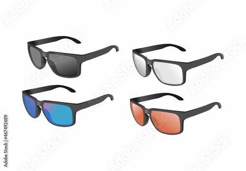 Sunglasses Set vector on white background
