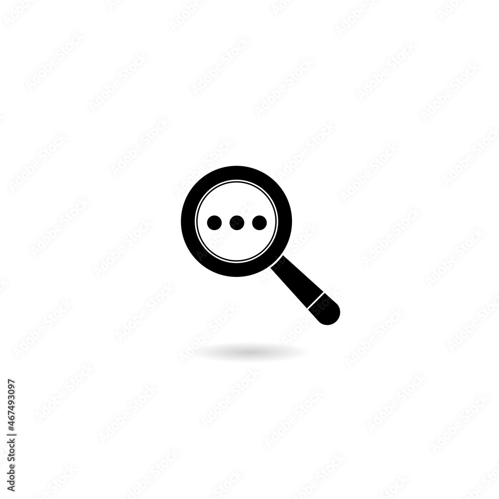Search results icon with shadow isolated on white background Search results icon with shadow isolated on white background