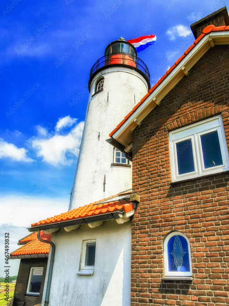 Lighthouse with Dutch flag Urk Netherlands