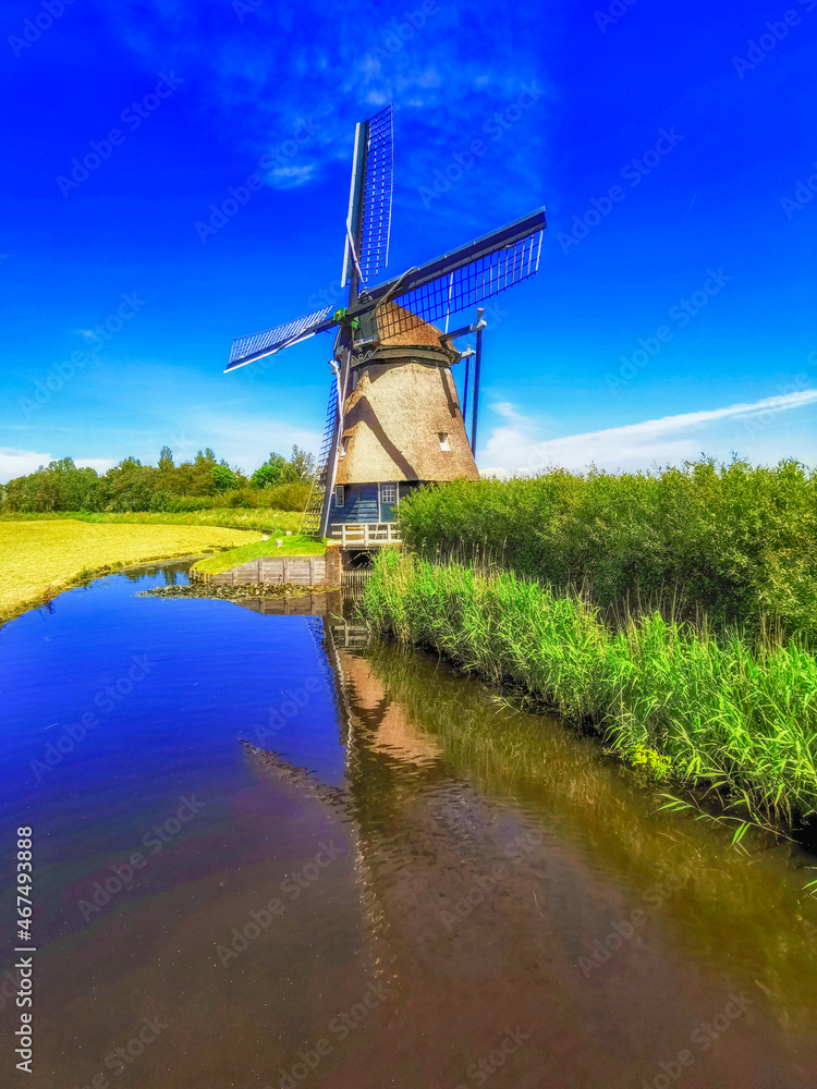Dutch windmill in a beautiful landscape