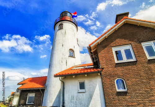Lighthouse with Dutch flag Urk Netherlands photo