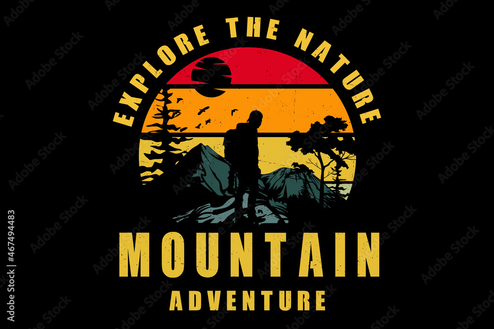 Mountain adventure silhouette design Mountain adventure silhouette design