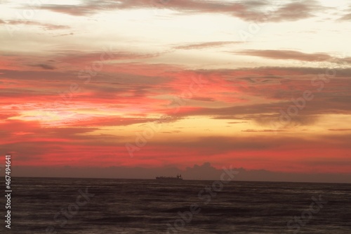 horizon from the seashore during golden hour in the evening © Antony