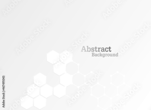 Concept abstract hexagon background. Technology on white background. Embossed Hexagon , honeycomb ,light and shadow. Vector illustration.