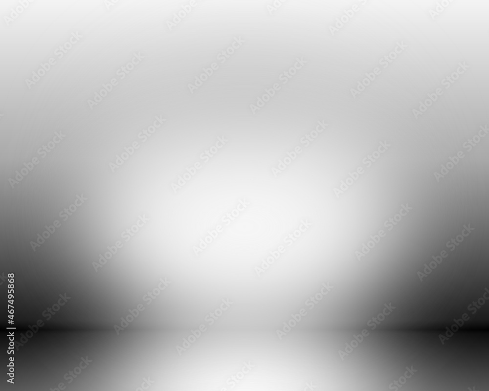 Abstract illustration 3D background texture of dark and light clear white , black and gray gradient wall and floor in studio room. Empty room studio gradient.