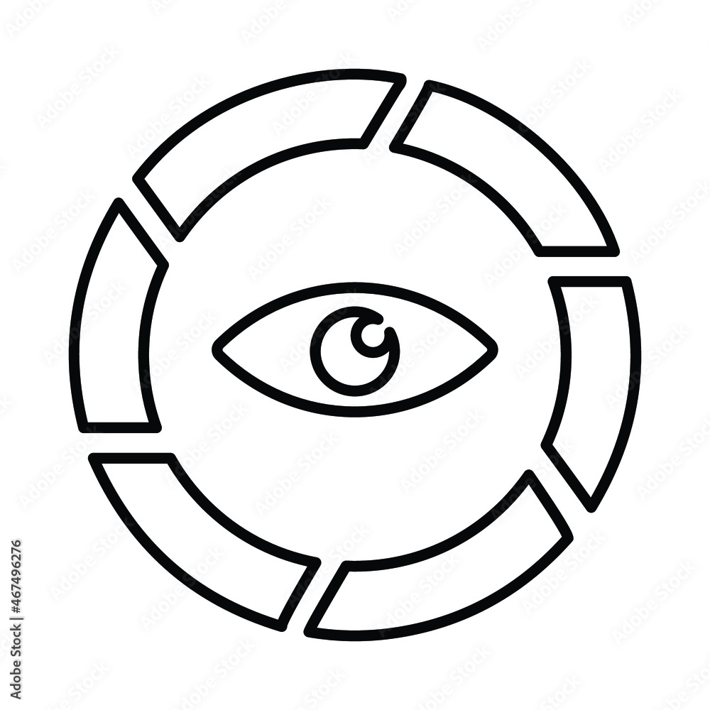 Data, visualization, look, zoom outline icon. Line vector design. Data, visualization, look, zoom outline icon. Line vector design.
