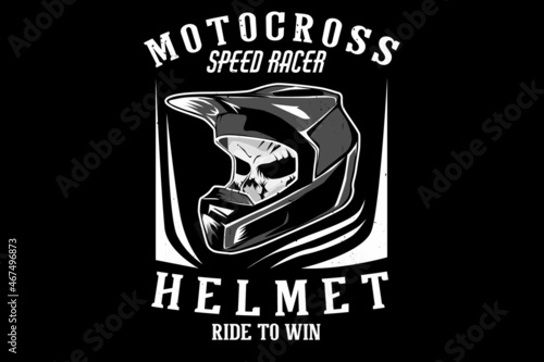 Skull motocross helmet silhouette design