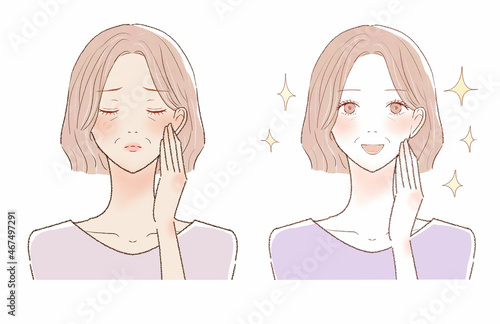 日焼けに悩む中年女性のビフォーアフター