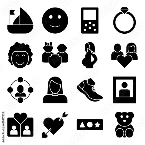 Pack of Parenting Solid Icons 