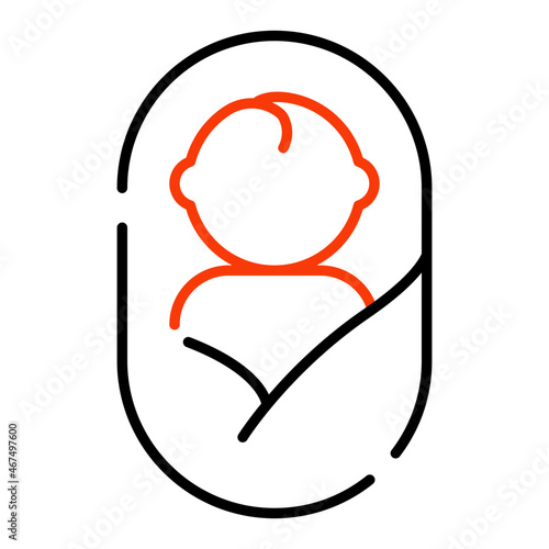 An icon design of swaddle baby