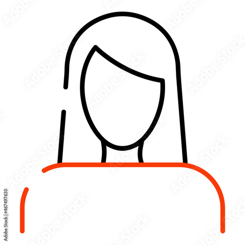 An editable design icon of female avatar © Vectorslab