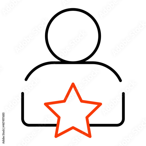 Avatar with star, icon of favorite person
