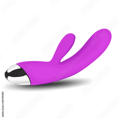 Vibrator rabbit. Sex toy vector illustration