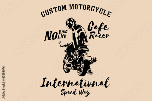 Cafe racer custom motorcycle silhouette design