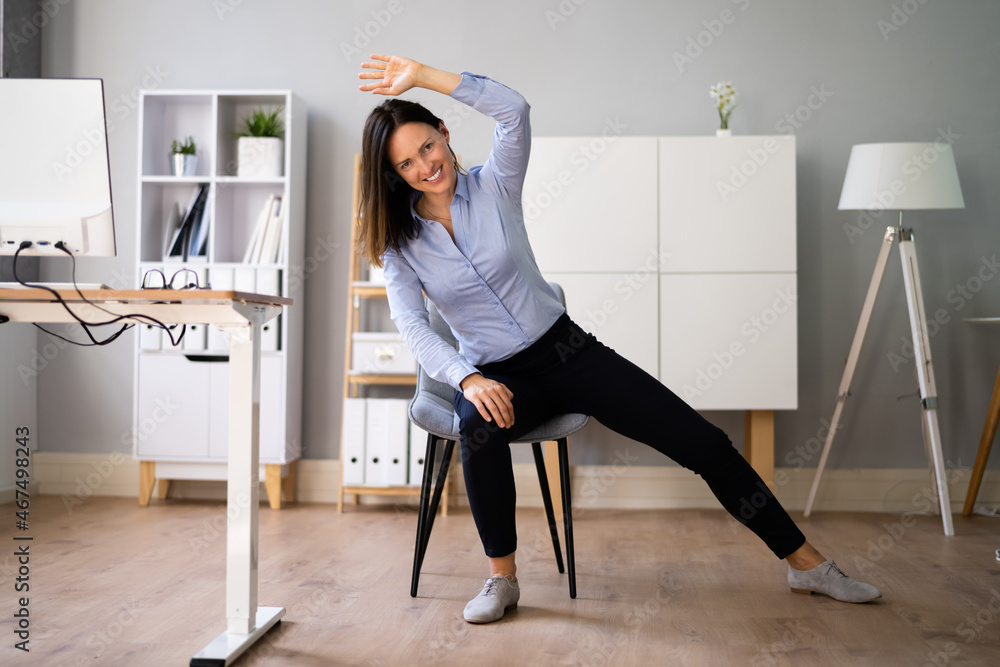 Stretch Exercise Workout Near Office Desk Stretch Exercise Workout Near Office Desk