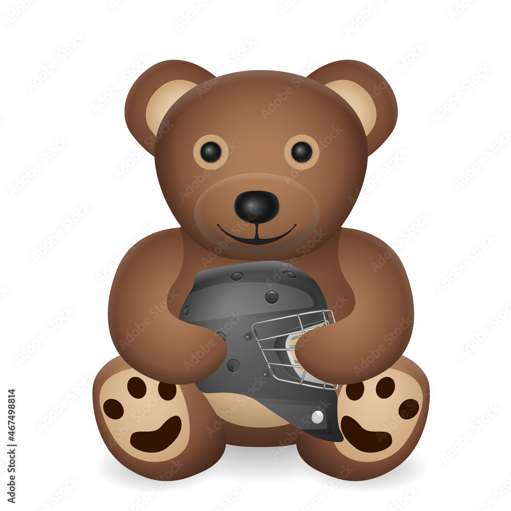 Teddy bear with Hockey goalie mask Teddy bear with Hockey goalie mask