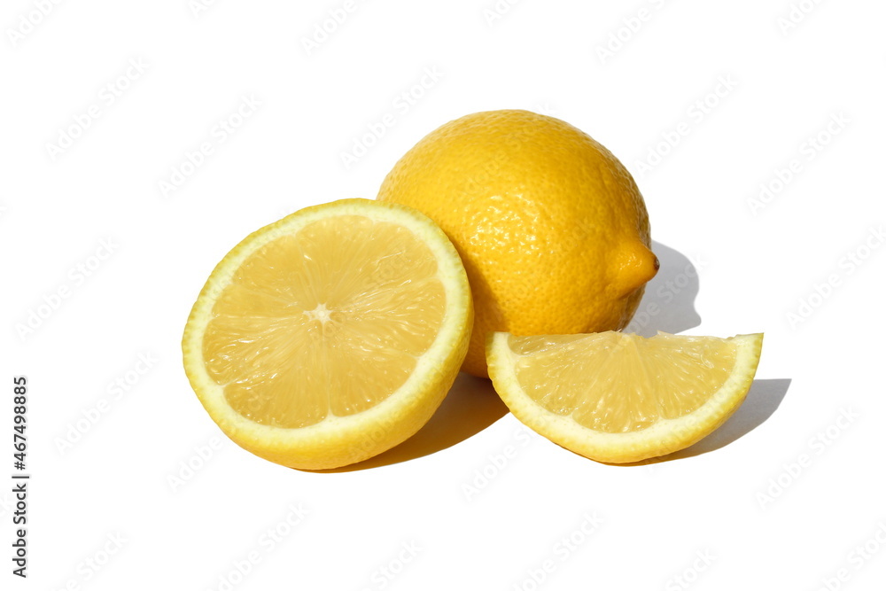 Juicy ripe yellow lemon lies on an isolated background. Juicy ripe yellow lemon lies on an isolated background.