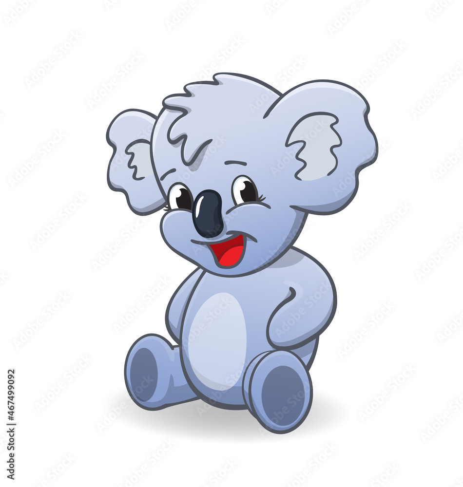 Obraz premium cute smiling happy koala character sitting