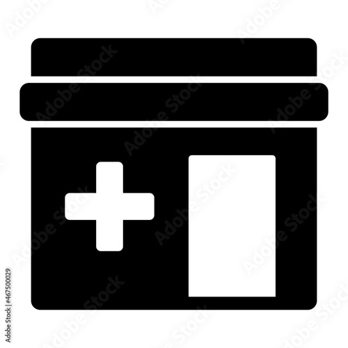 Medical center icon, dispensary 