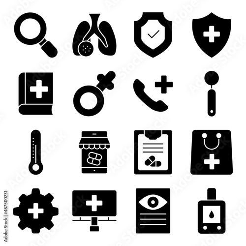 Pack of Medication Solid Icons