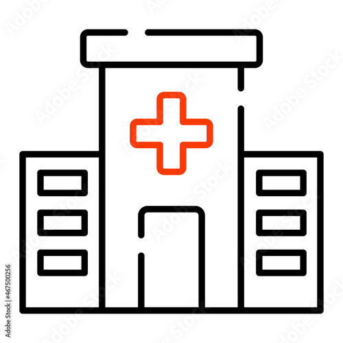 Medical center icon, hospital building 